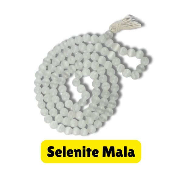 Selenite Mala, selenite mala, selenite price, selenite crystal mala, pure selenite, black selenite properties, is selenite a healing crystal, selenite japa mala, raw selenite, selenite mala beads, selenite mala benefits